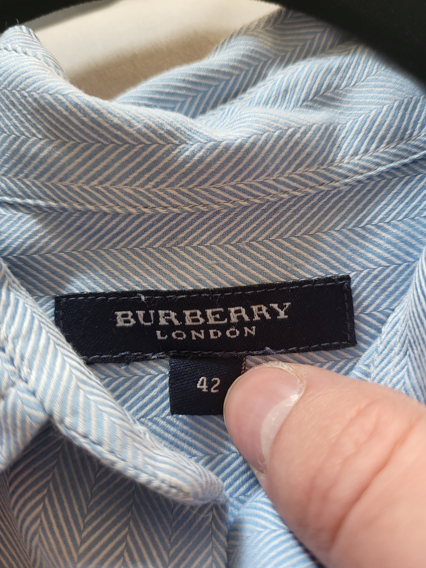 Burberry - Hemd - Streifen Muster - Vintage - Blau - Herren - M/L (42)