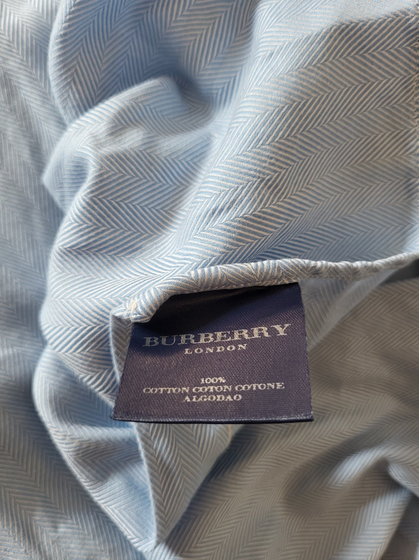 Burberry - Hemd - Streifen Muster - Vintage - Blau - Herren - M/L (42)