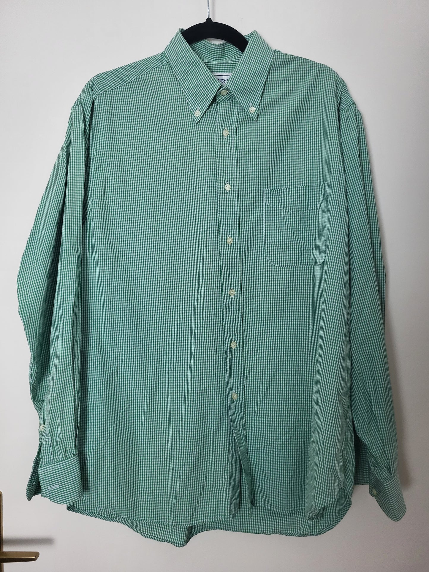 Burberry - Hemd - Karo Muster - Vintage - Grün - Herren - L/XL (42)