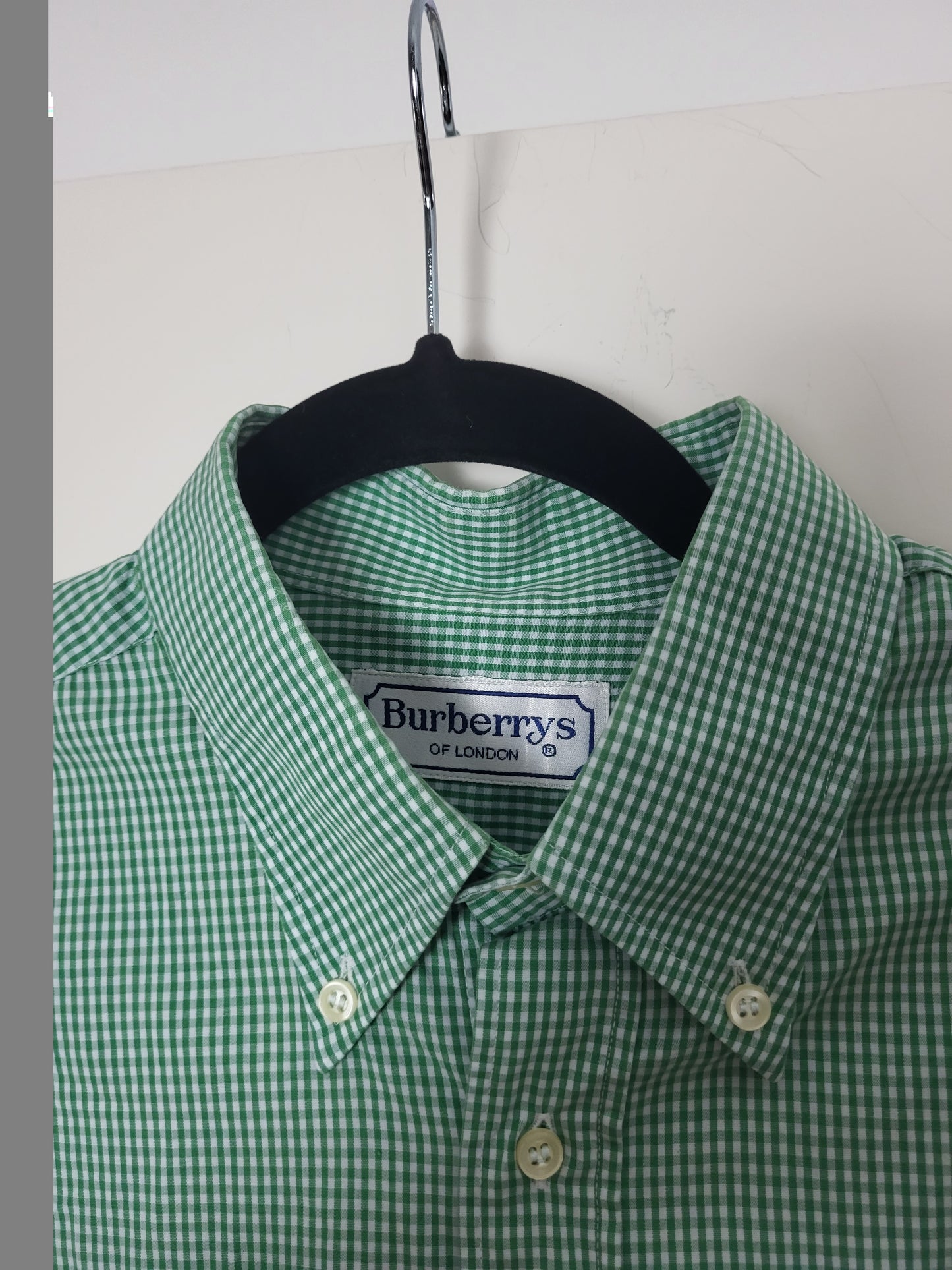 Burberry - Hemd - Karo Muster - Vintage - Grün - Herren - L/XL (42)