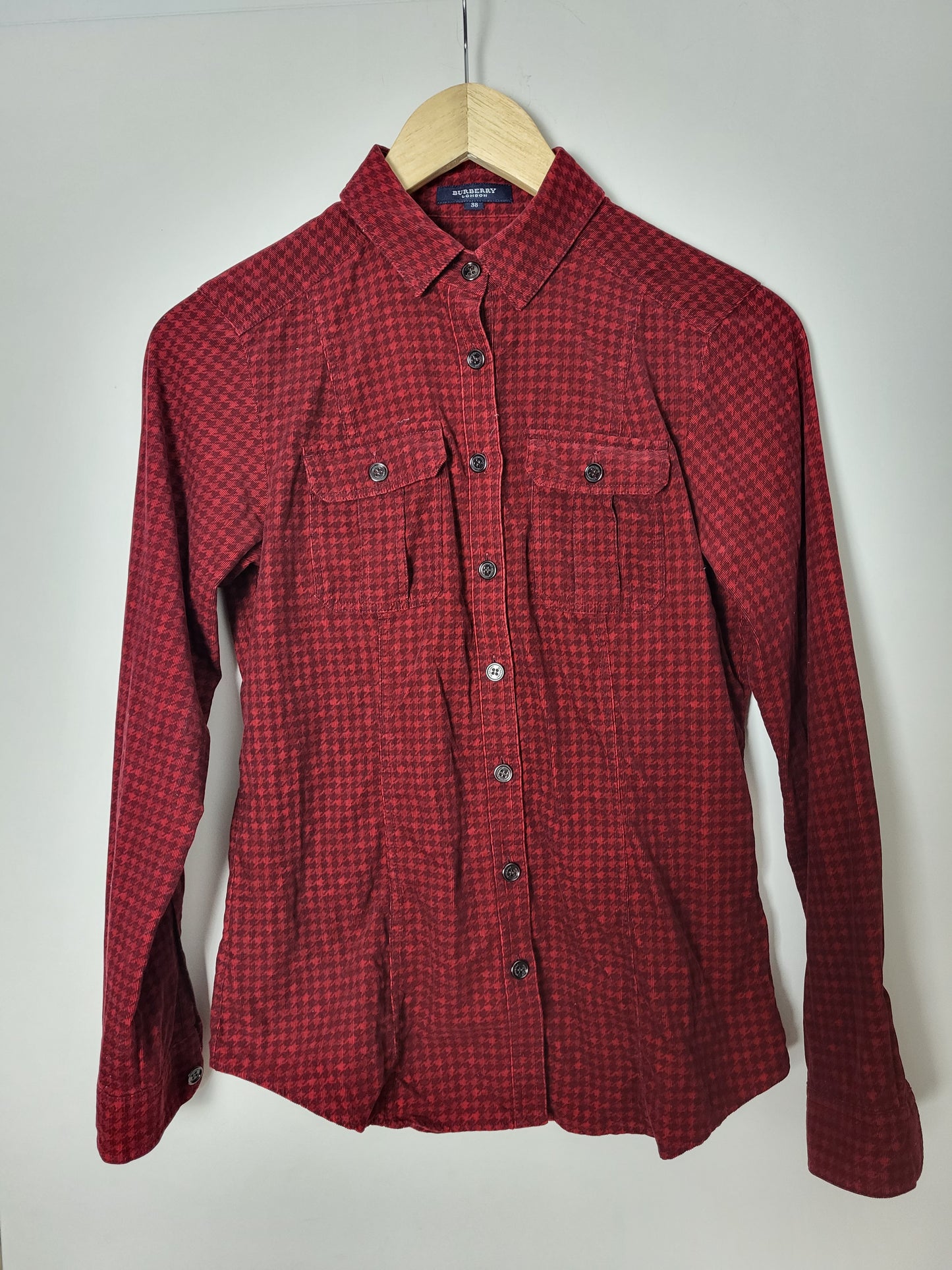 VINTAGE BURBERRY - Hemd/Bluse - Muster - Schwarz/Rot - Damen - M
