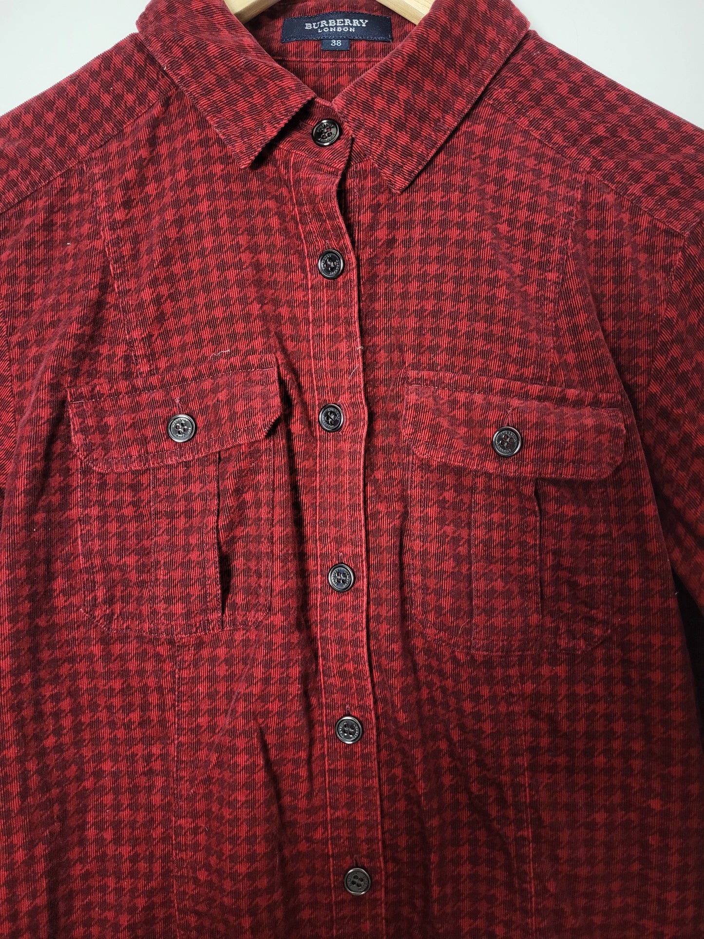 VINTAGE BURBERRY - Hemd/Bluse - Muster - Schwarz/Rot - Damen - M