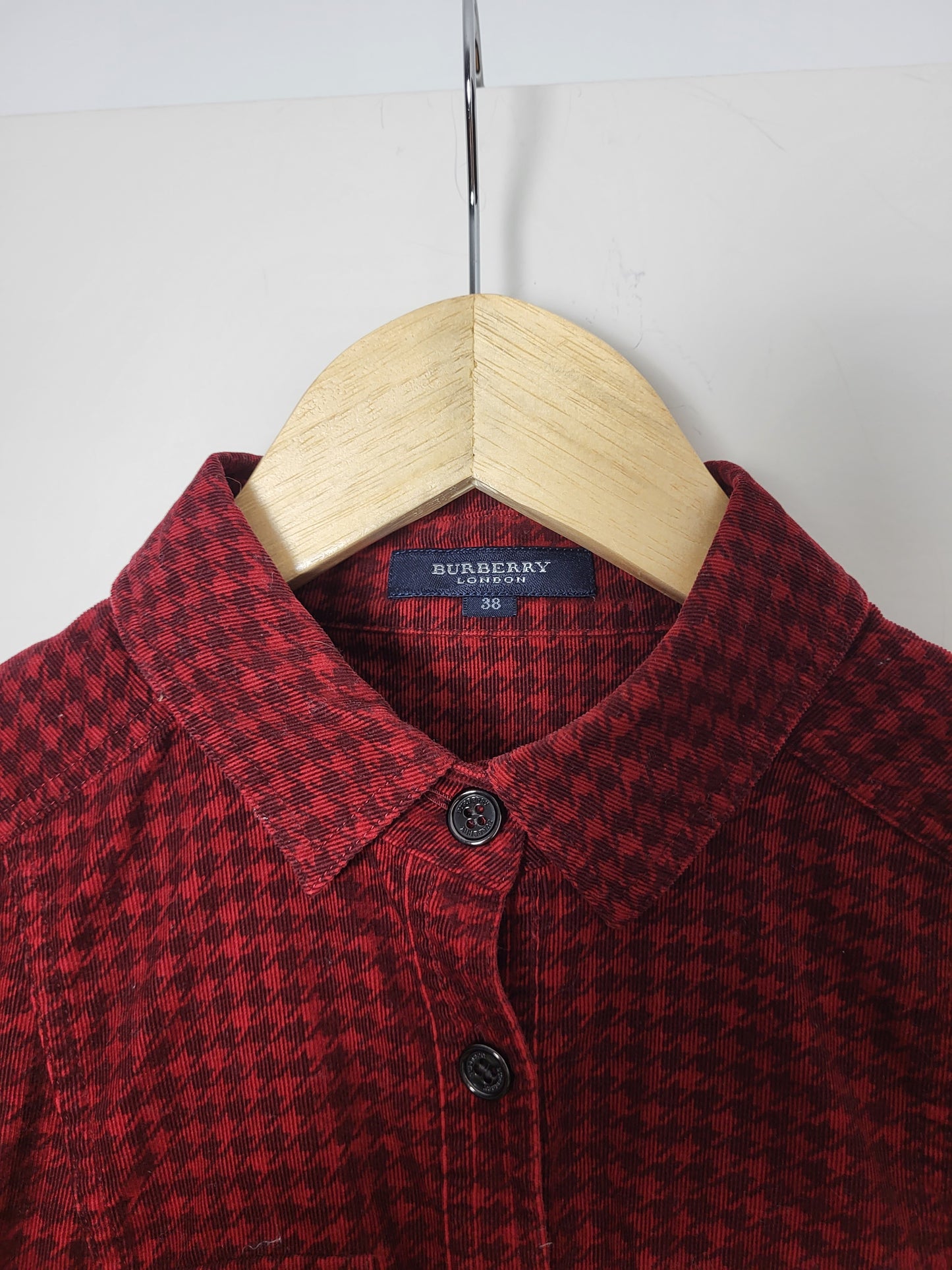 VINTAGE BURBERRY - Hemd/Bluse - Muster - Schwarz/Rot - Damen - M