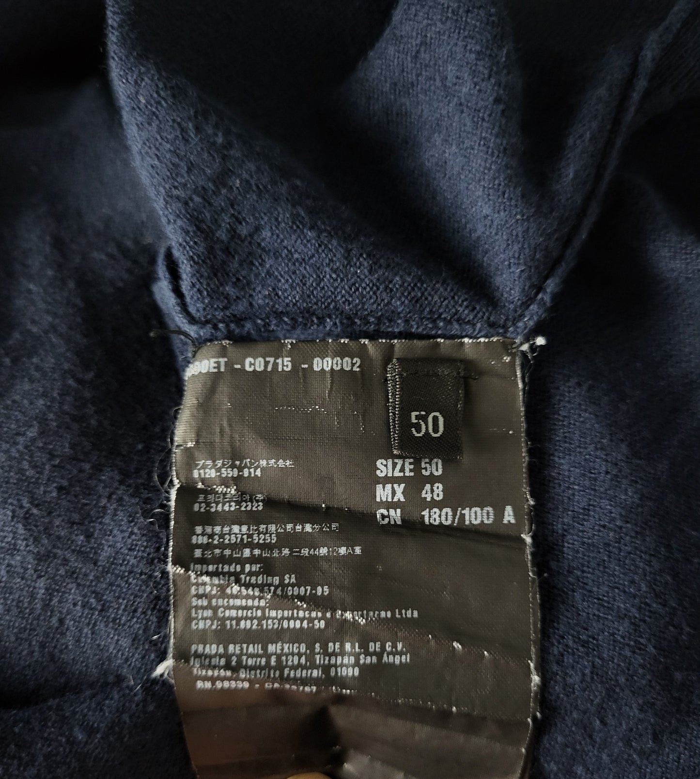 Prada - Pullover - Klassisch - Dunkelblau - Herren - L