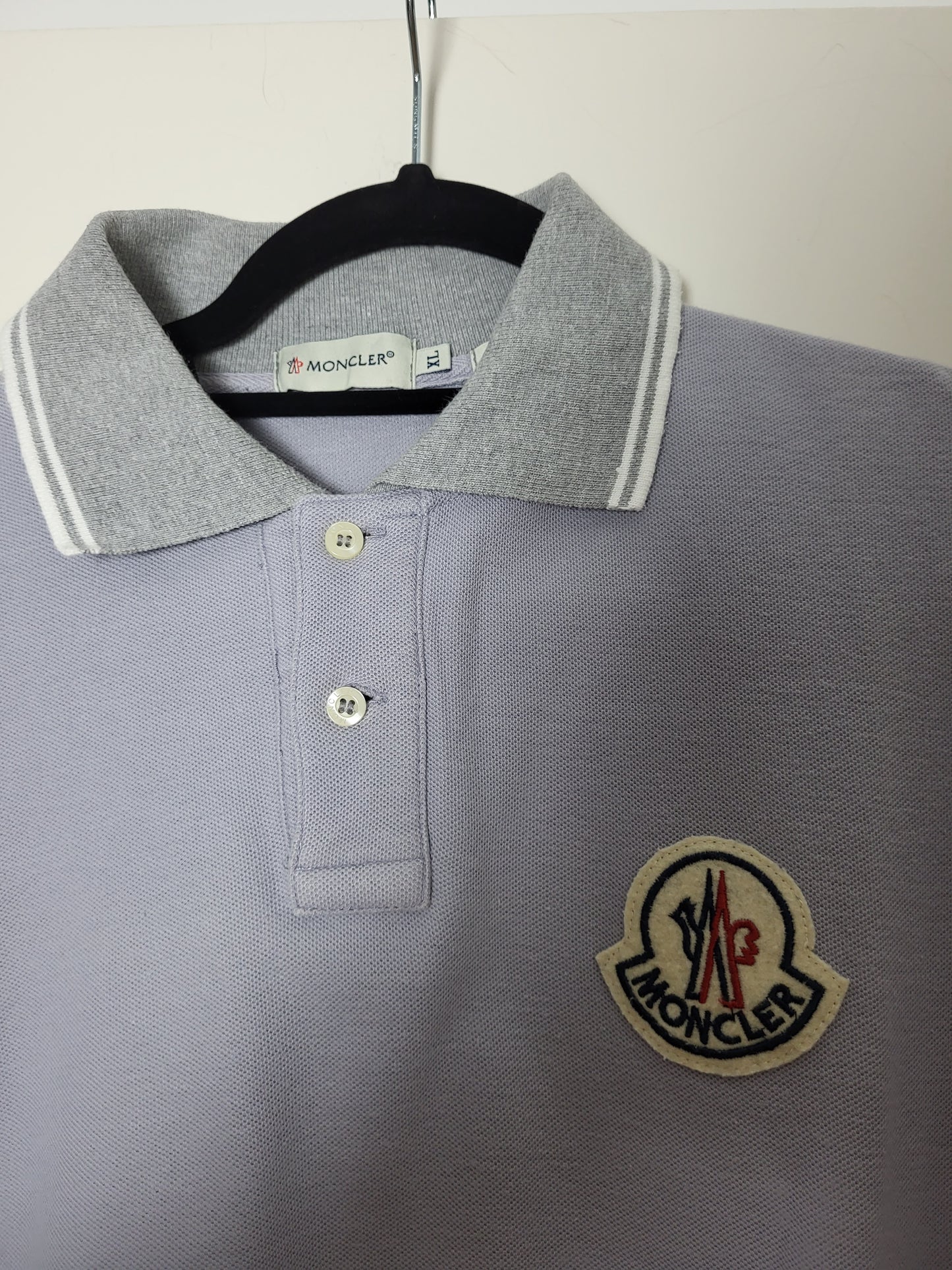 Moncler - Poloshirt - Klassisch - Blaugrau - Damen - XL