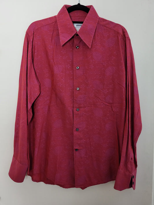 VERSACE Collection - Hemd - Exklusiv - Rot mit Muster - Herren - M