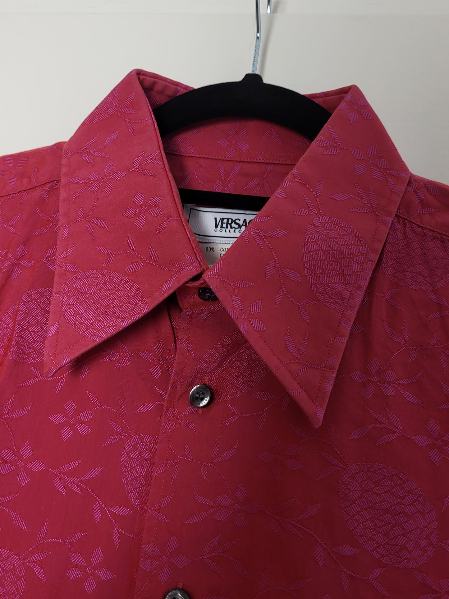 VERSACE Collection - Hemd - Exklusiv - Rot mit Muster - Herren - M