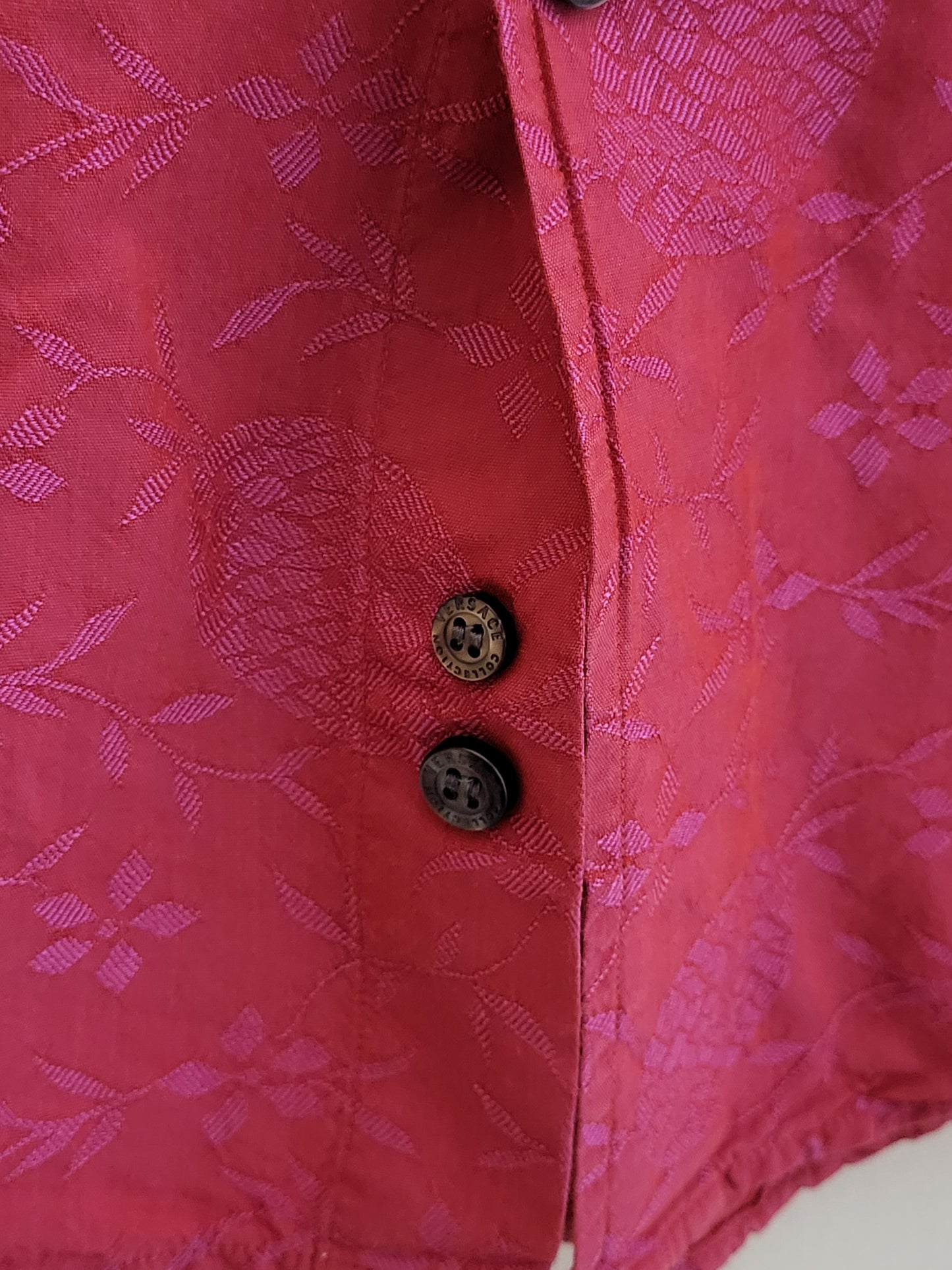 VERSACE Collection - Hemd - Exklusiv - Rot mit Muster - Herren - M