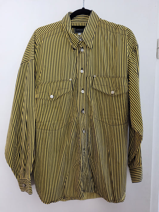 VERSACE Jeans Signature - Hemd - Exklusiv - Gold/Schwarz - Herren - M