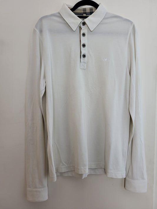 BURBERRY - Poloshirt - Klassisch - Weiß - Herren - L