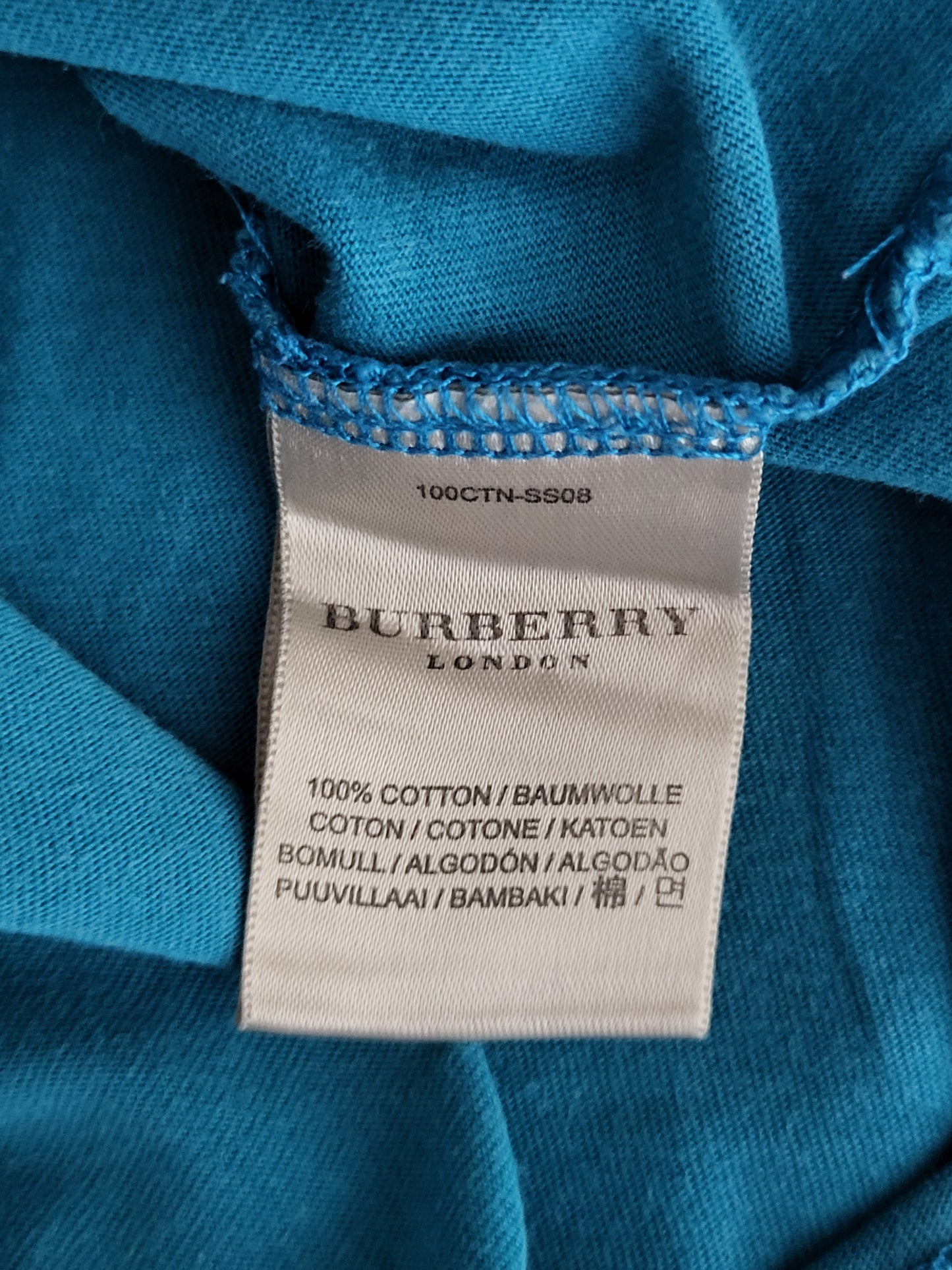 BURBERRY - T-Shirt - Klassisch - Türkis - Herren - M