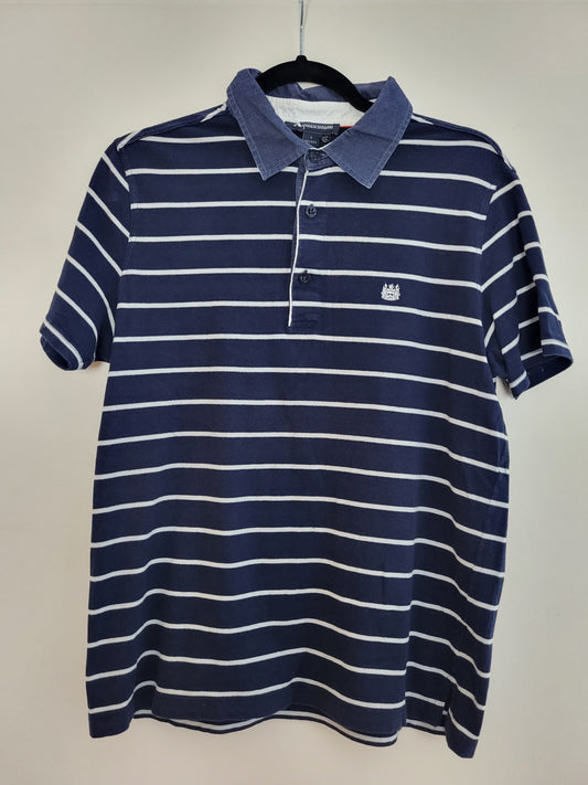 Aquascutum - Poloshirt - Streifen - Dunkelblau - Herren - S