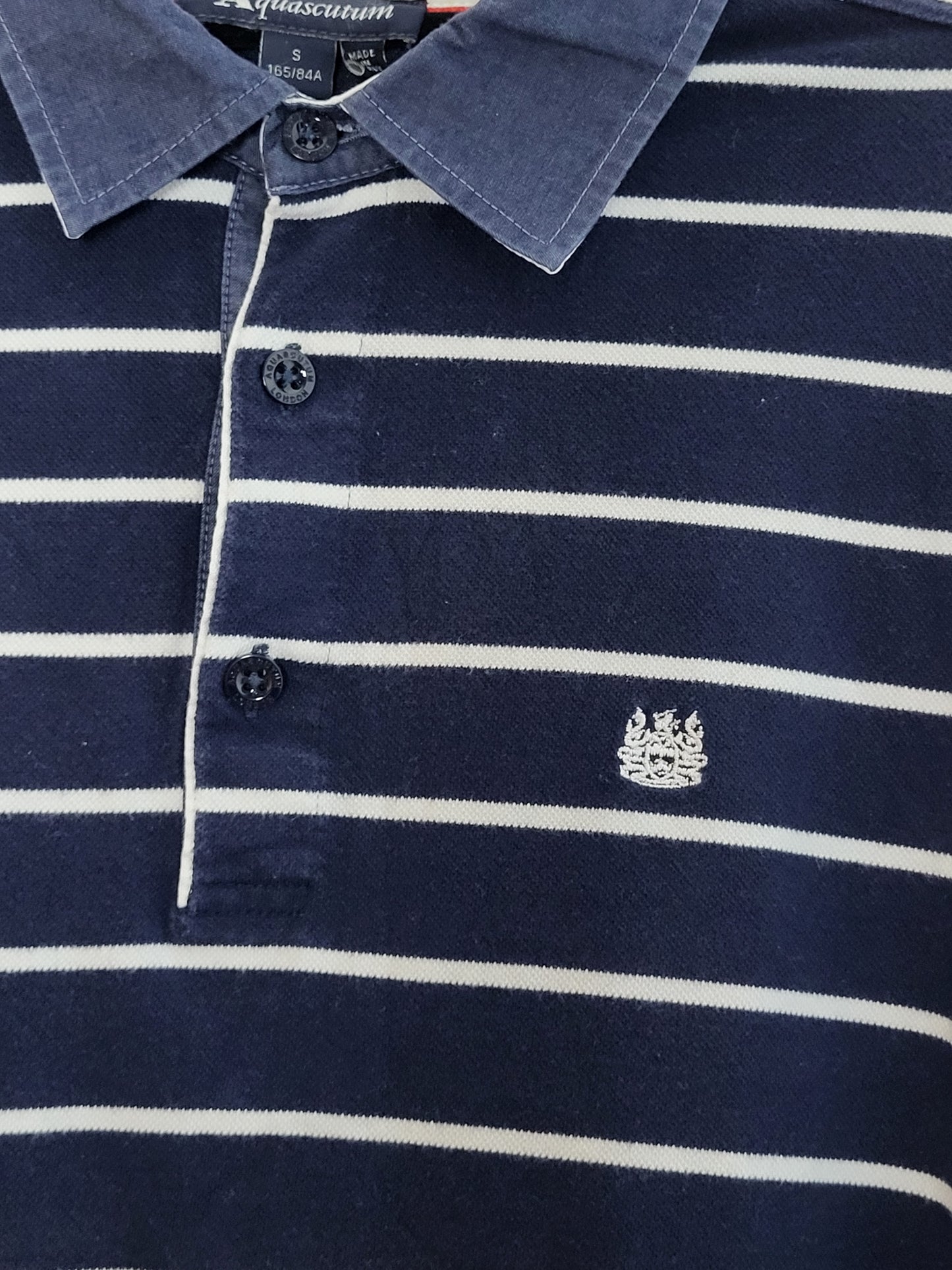Aquascutum - Poloshirt - Streifen - Dunkelblau - Herren - S