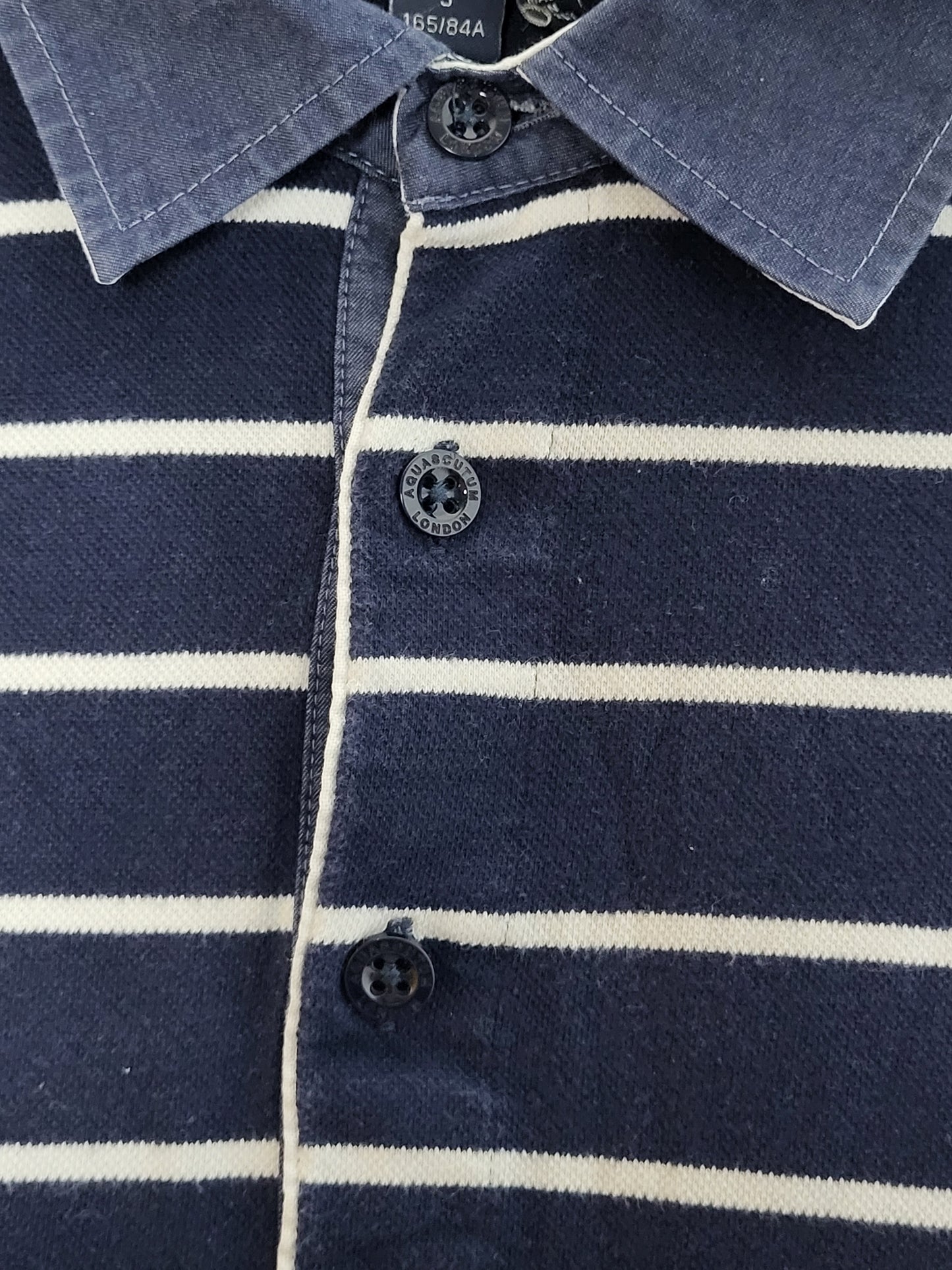 Aquascutum - Poloshirt - Streifen - Dunkelblau - Herren - S