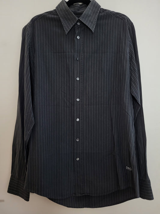 Dolce & Gabbana - Hemd - Streifen - Anthrazit - Herren - L/XL