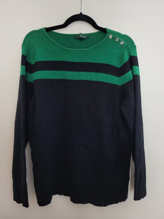 Ralph Lauren - Pulli - Streifen - Schwarz/Grün - Damen - L