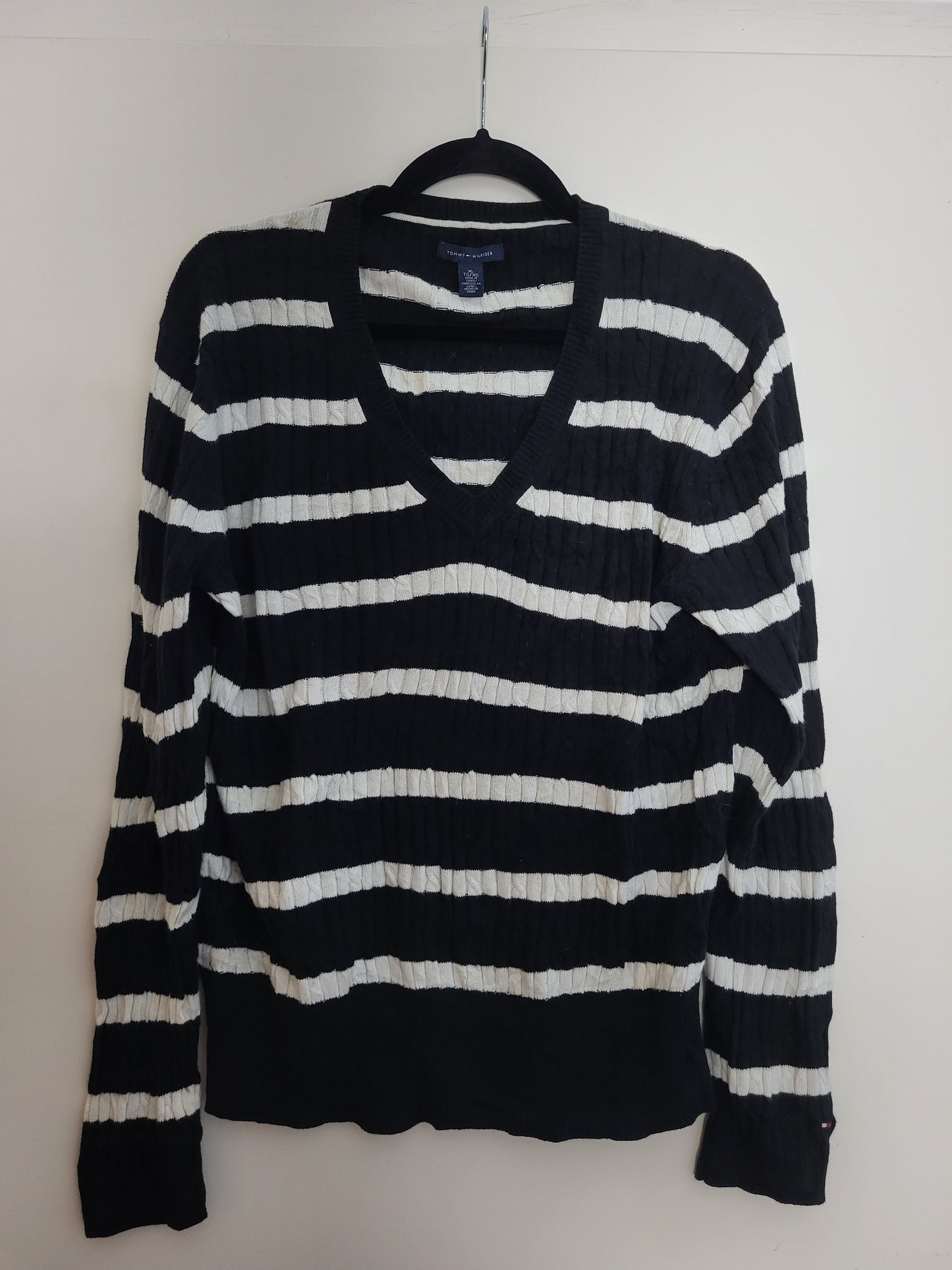 Tommy Hilfiger - Pulli - Streifen - Schwarz - Damen - XL