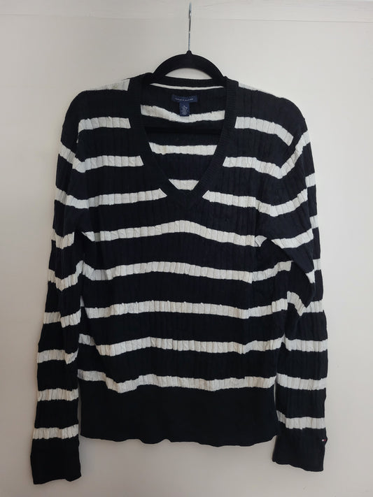 Tommy Hilfiger - Pulli - Streifen - Schwarz - Damen - XL