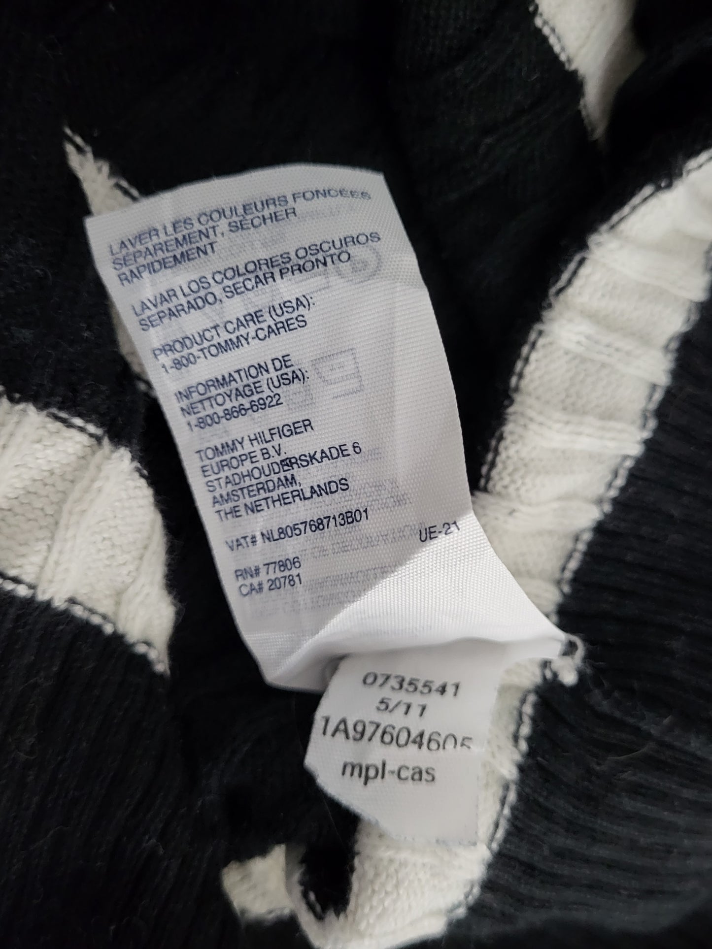 Tommy Hilfiger - Pulli - Streifen - Schwarz - Damen - XL