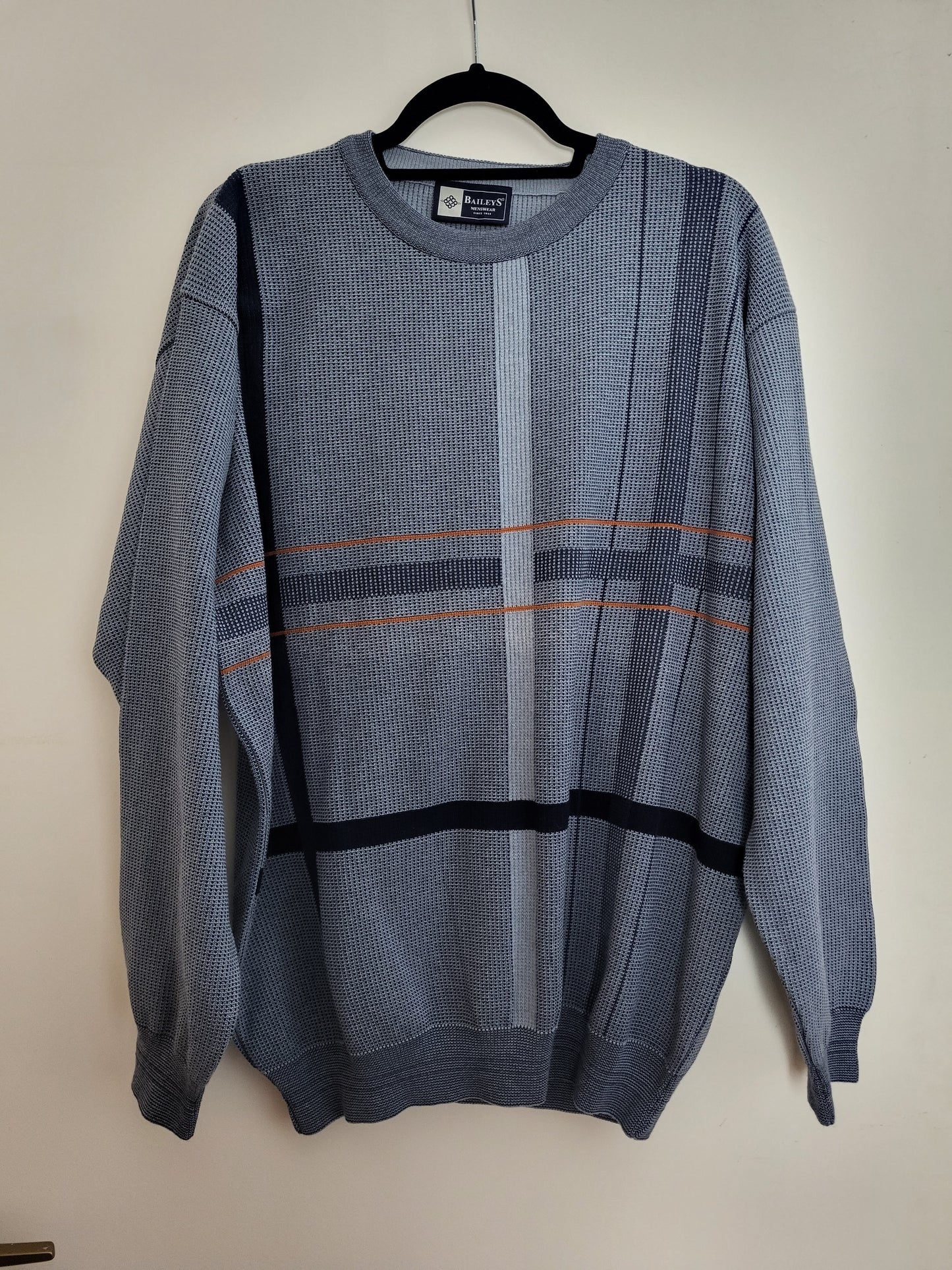 BAILEYS Menswear - Pullover - Muster - Vintage Italy - Grau mit Muster - Herren - XL