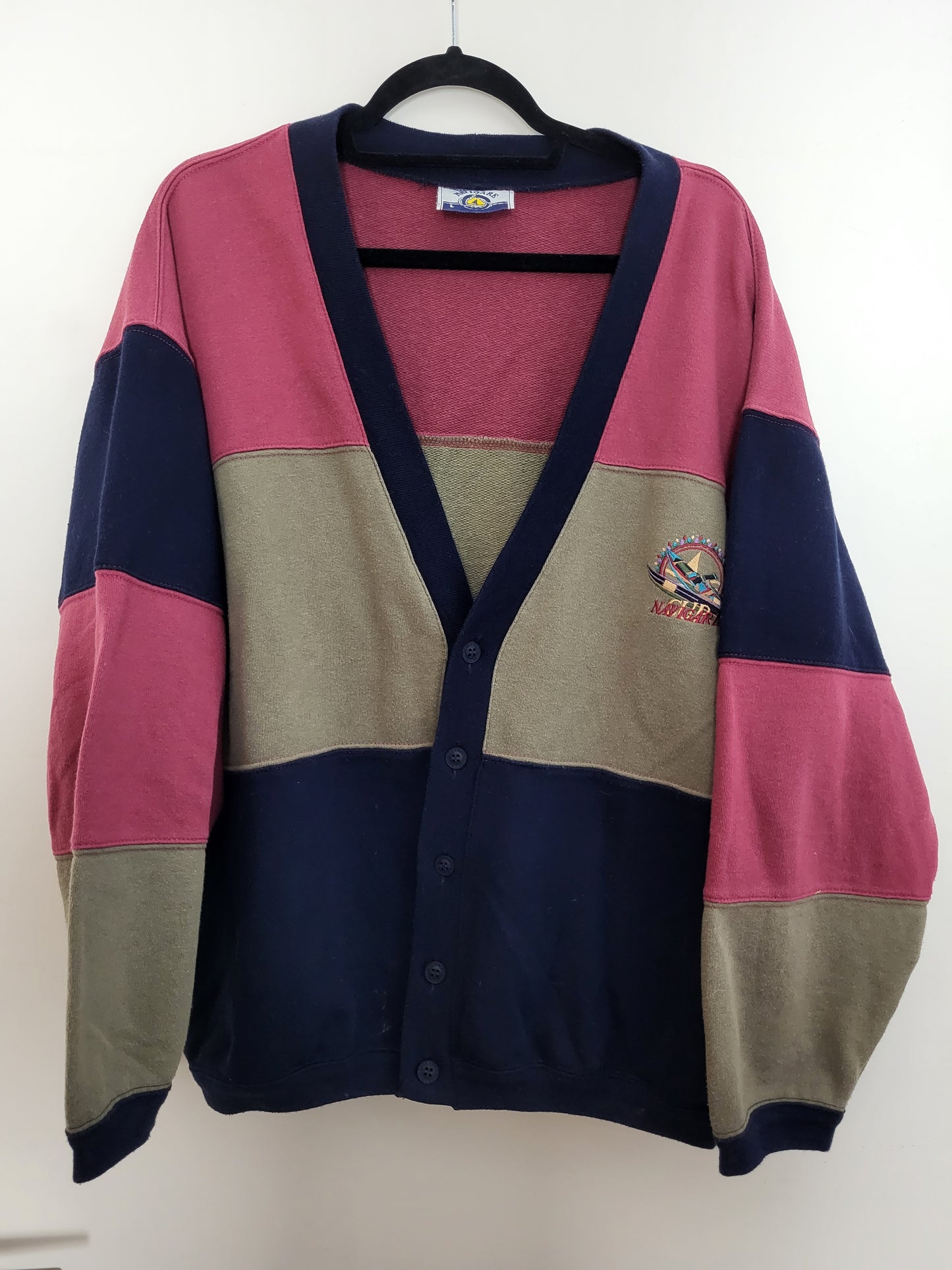 NAVIGARE - Cardigan/Pullover - Colourblock - Vintage Italy - Bunt - Herren - L