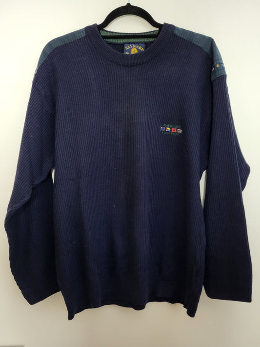 NAVIGARE - Pullover - RIPP - Vintage Italy - Schwarz - Herren - L/XL