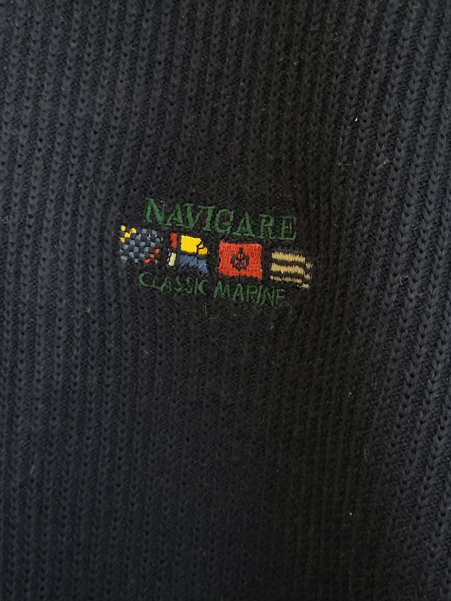 NAVIGARE - Pullover - RIPP - Vintage Italy - Schwarz - Herren - L/XL
