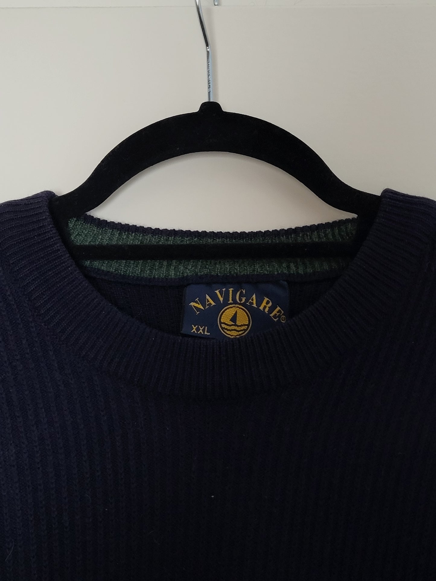 NAVIGARE - Pullover - RIPP - Vintage Italy - Schwarz - Herren - L/XL