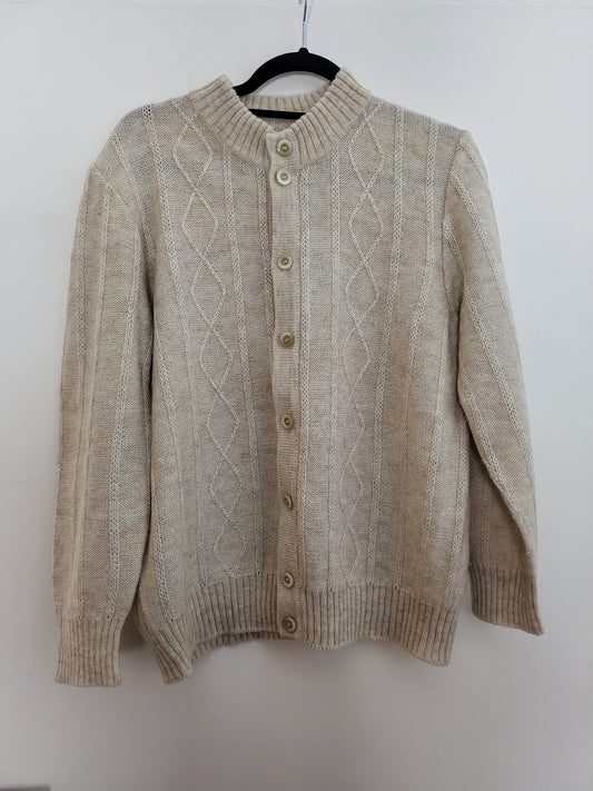 VINTAGE - Cardigan/Pullover - Zopfmuster - Vintage Italy - Beige - Herren - M