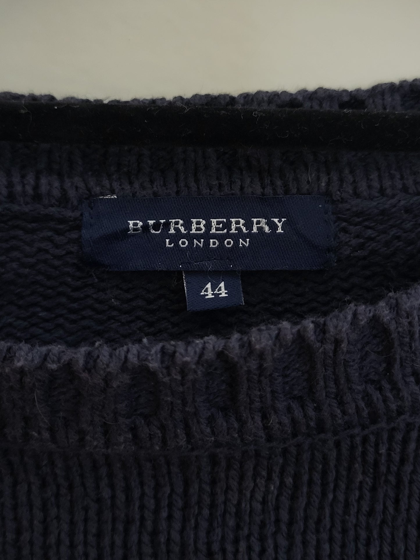 Burberry - Pullover - Klassisch mit Logo - Vintage - Dunkelblau - Herren - XS