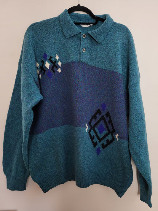 Vintage SPIRITO - Pullover - Muster - Vintage Italy - Bunt - Herren - L/XL
