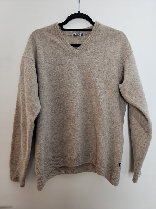 Vintage ASICS - Pullover - Klassisch - Vintage Wolle - Beige - Damen - L/XL