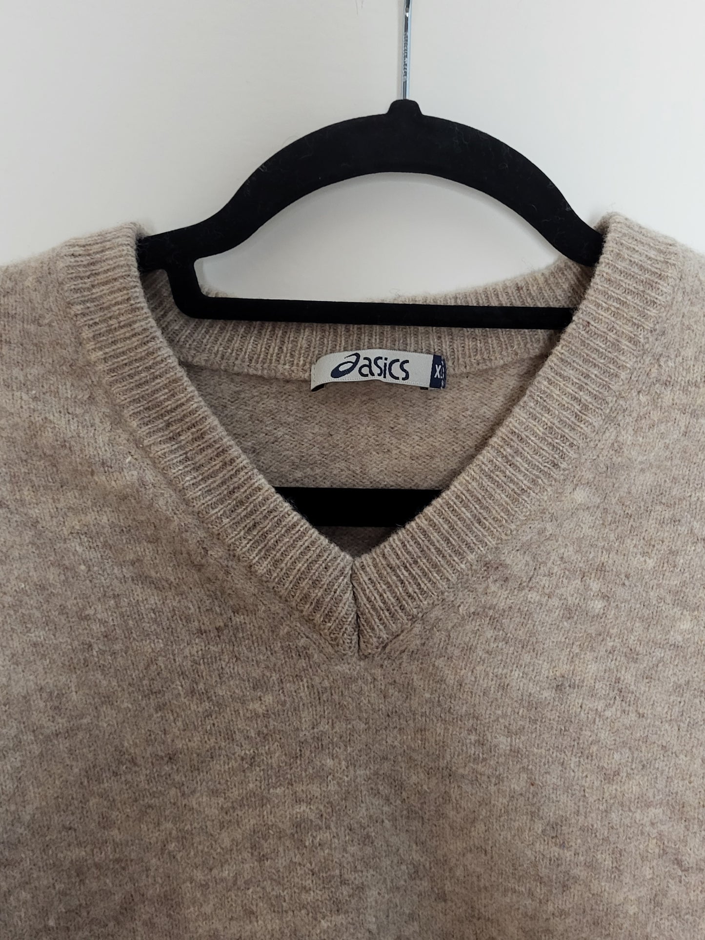 Vintage ASICS - Pullover - Klassisch - Vintage Wolle - Beige - Damen - L/XL