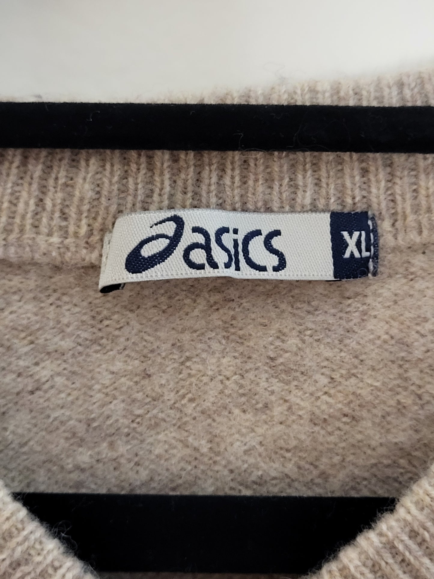 Vintage ASICS - Pullover - Klassisch - Vintage Wolle - Beige - Damen - L/XL