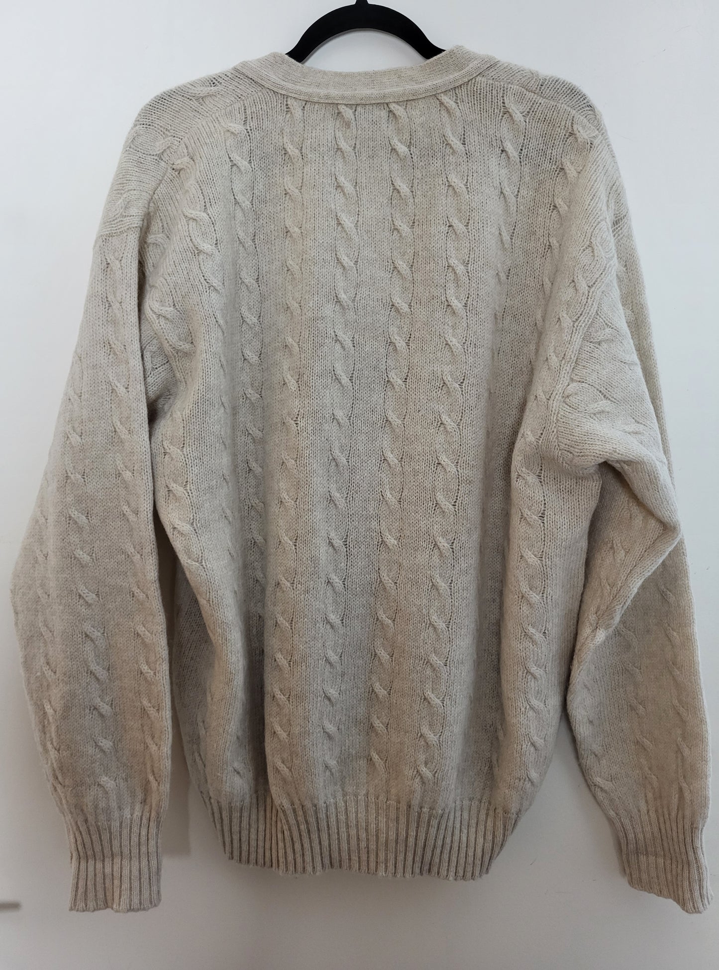 Vintage BENETTON - Pullover/Cardigan - Zopfmuster - Vintage Italy - Beige - Herren - XL