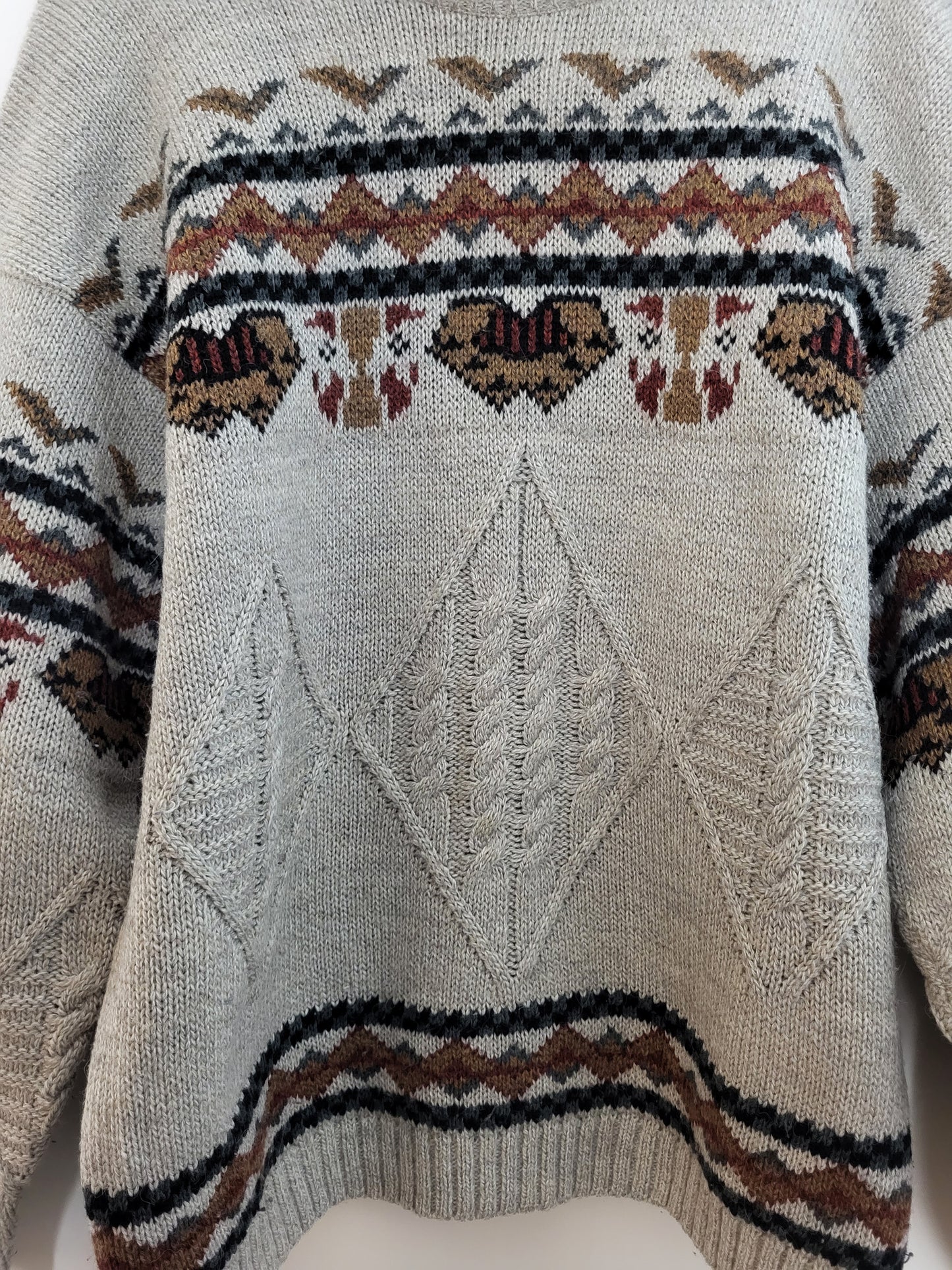 Vintage LEWINGER PARIS - Pullover - Norweger - Vintage Wolle - Bunt - Damen - L/XL