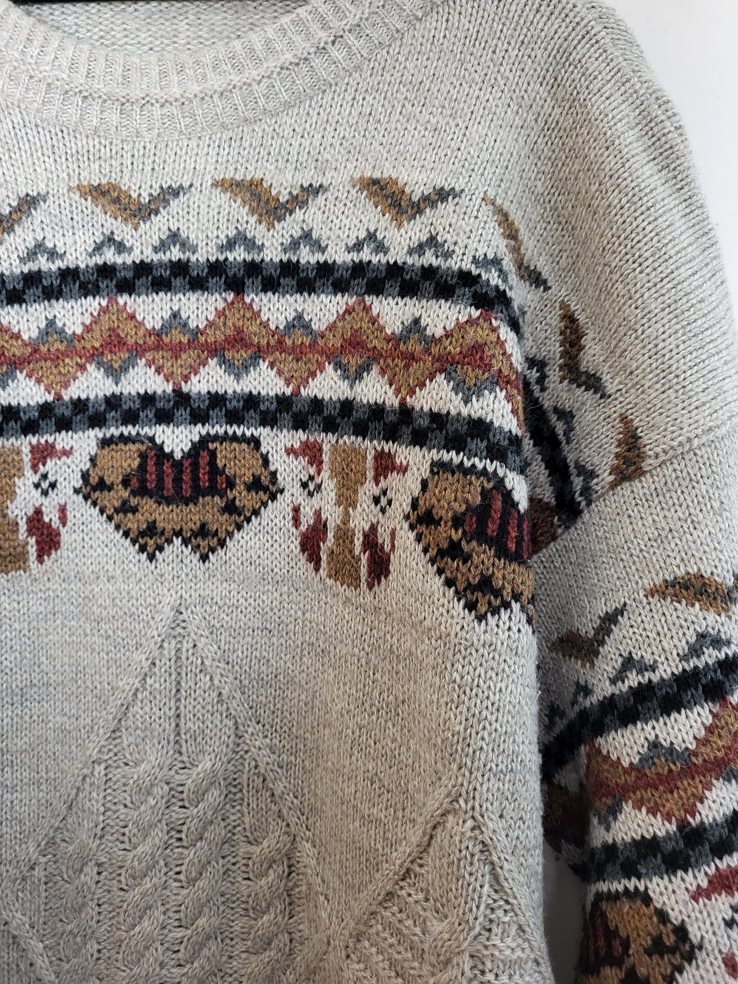 Vintage LEWINGER PARIS - Pullover - Norweger - Vintage Wolle - Bunt - Damen - L/XL