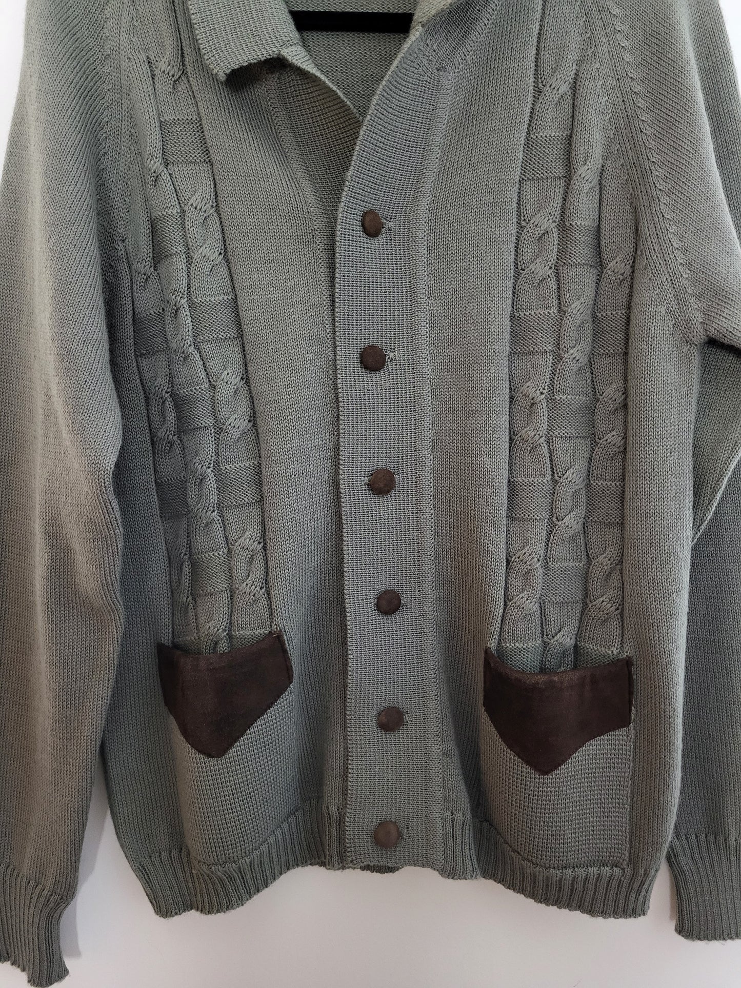 Vintage LEPI - Pullover/Strickjacke - Muster - Vintage Italy - Oliv/Grau - Herren - M