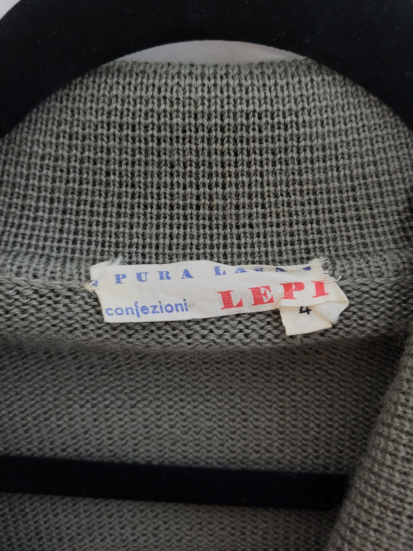 Vintage LEPI - Pullover/Strickjacke - Muster - Vintage Italy - Oliv/Grau - Herren - M