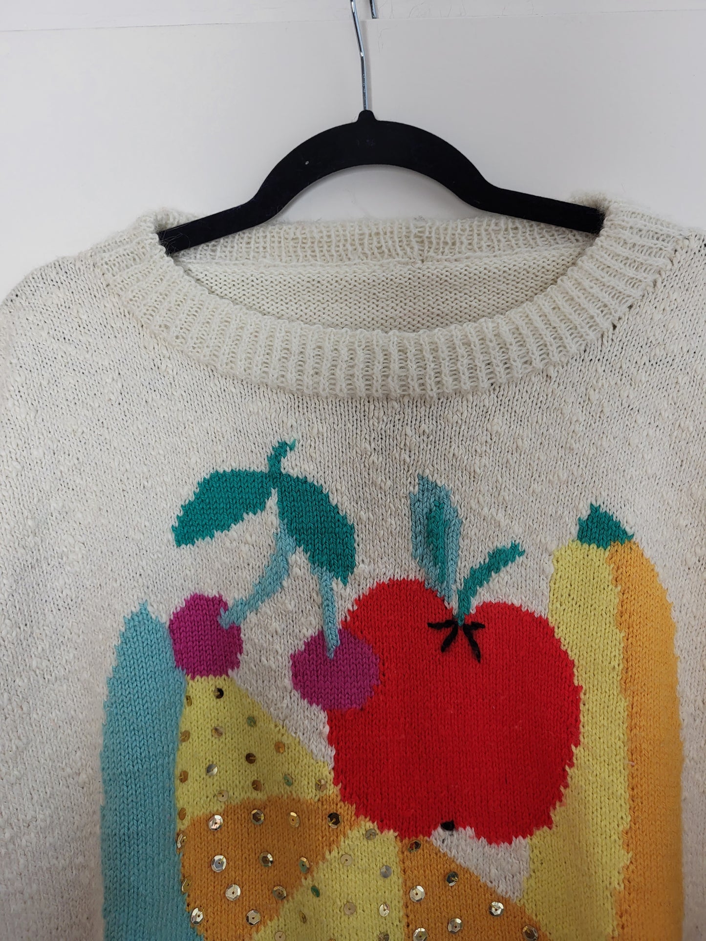 Vintage - Pullover - Muster/Steifen - Vintage Wolle - Weiß/Bunt - Damen - L/XL