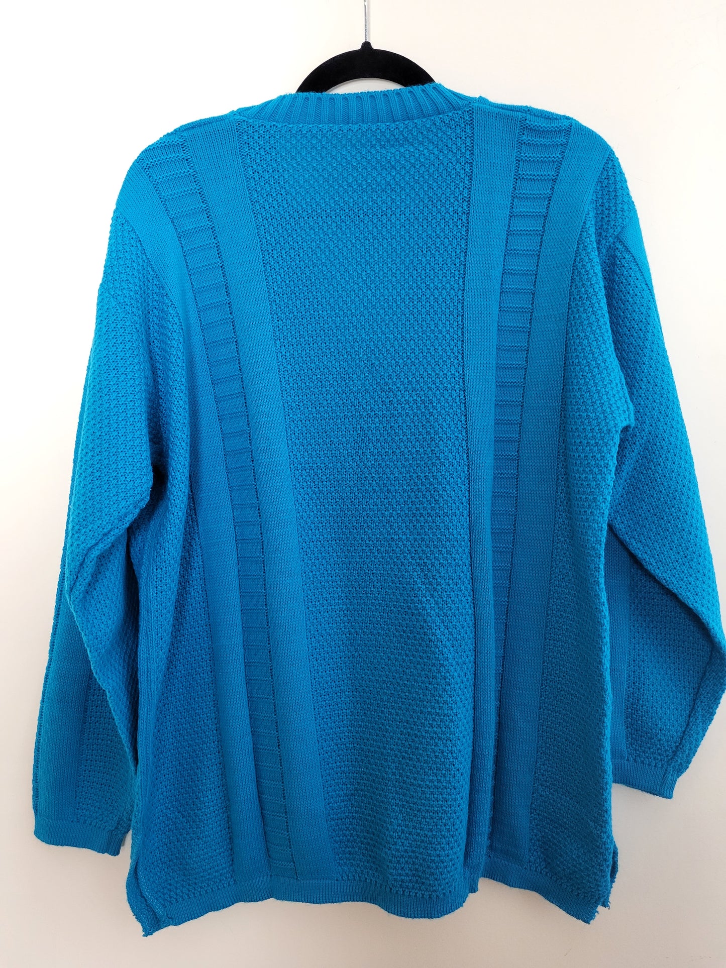 Vintage - Pullover/Cardigan - Zopfmuster - Vintage Wolle - Türkis - Damen - L/XL
