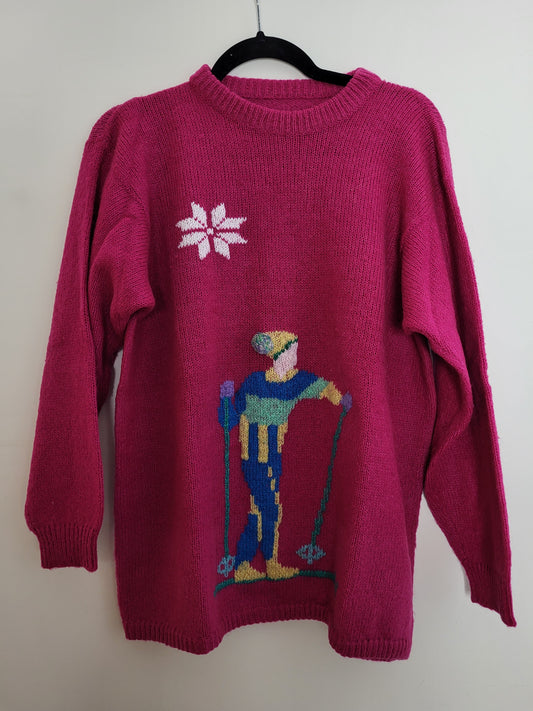 Vintage - Pullover - Muster - Vintage Wolle - Bunt - Damen - L