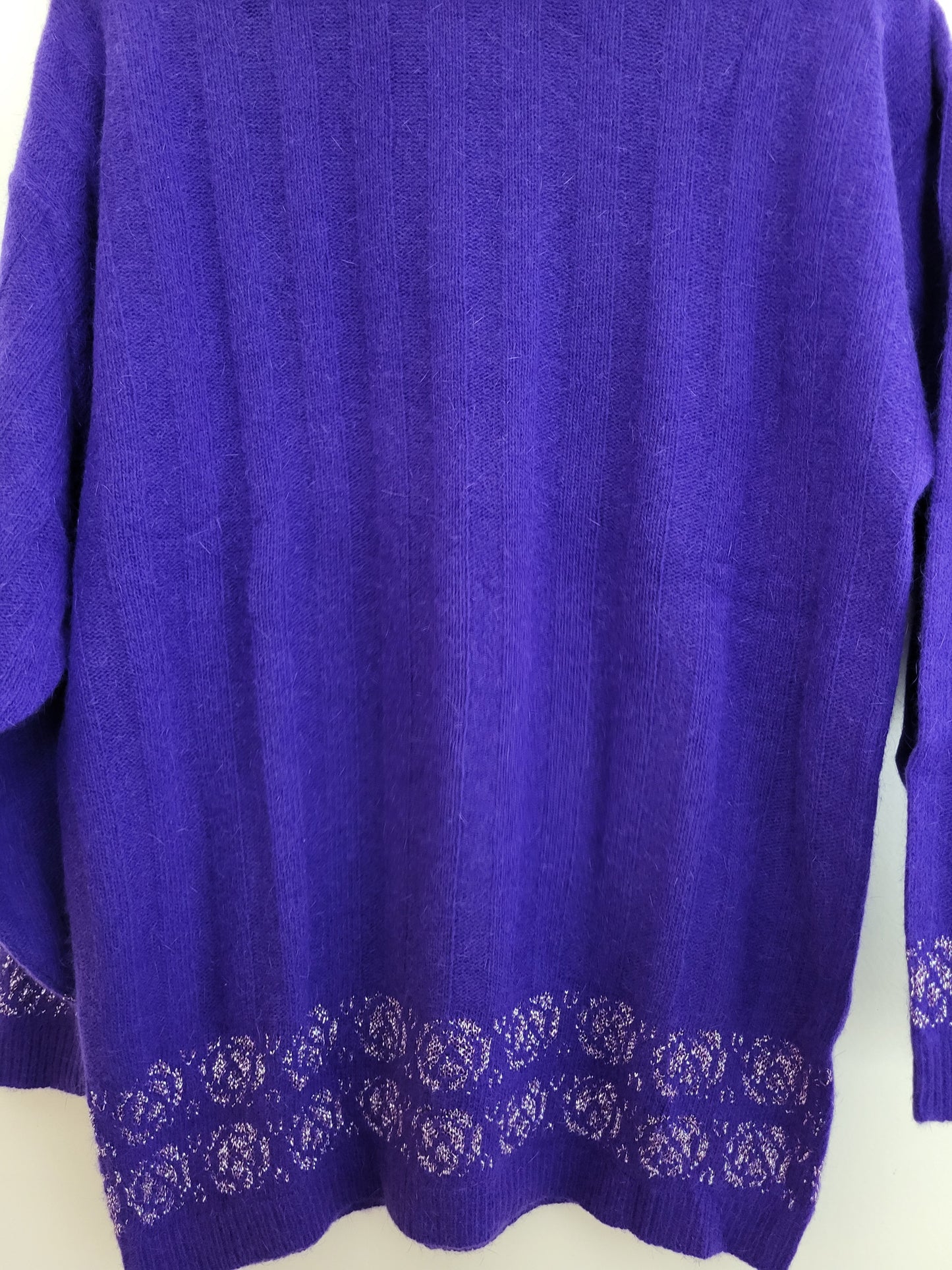 Vintage MISCHABEL - Pullover - Muster - Vintage Wolle - Lila - Damen - M/L