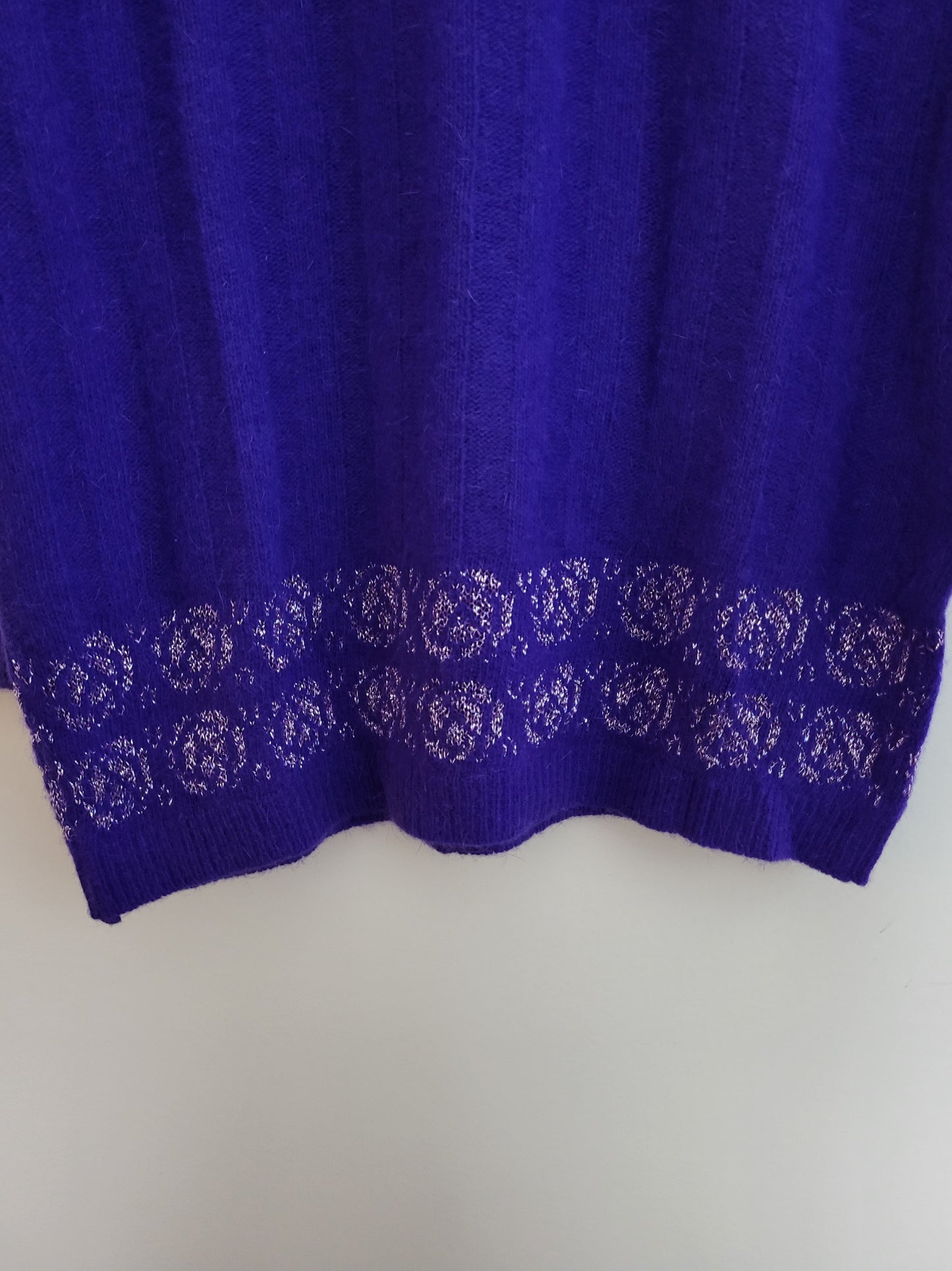 Vintage MISCHABEL - Pullover - Muster - Vintage Wolle - Lila - Damen - M/L