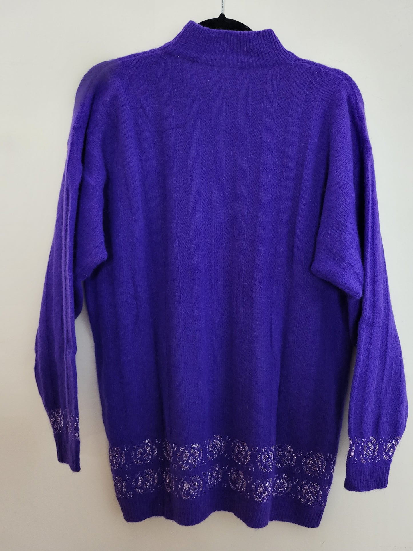 Vintage MISCHABEL - Pullover - Muster - Vintage Wolle - Lila - Damen - M/L