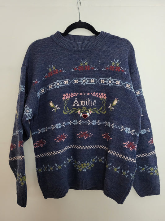 Vintage TEOREDA - Pullover - Muster - Vintage Wolle - Bunt - Damen - M/L