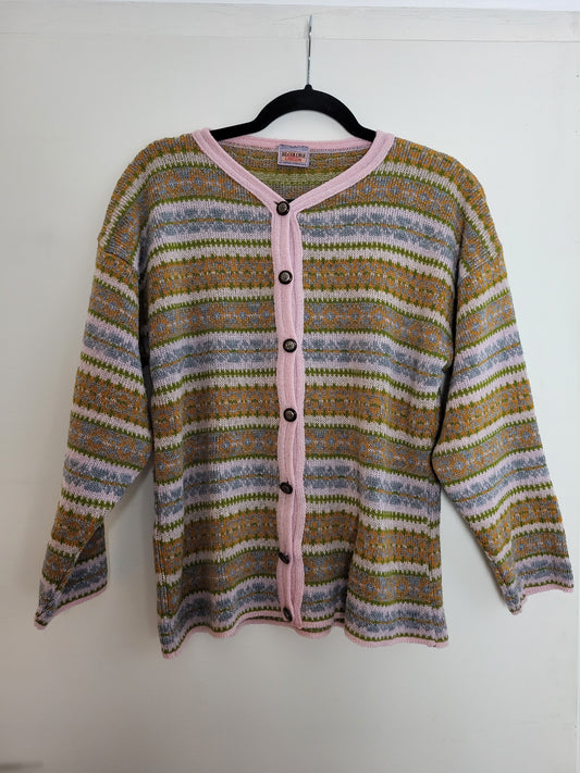 Vintage BICOLORE Collection - Strickjacke/Pullover - Muster - Bunt - Damen - L/XL