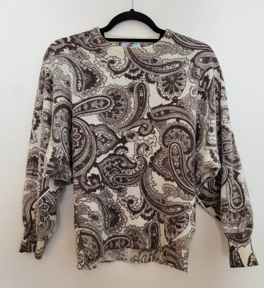 Vintage ANGORA - Pullover - Muster - Vintage Italy - Weiß - Damen - S/M