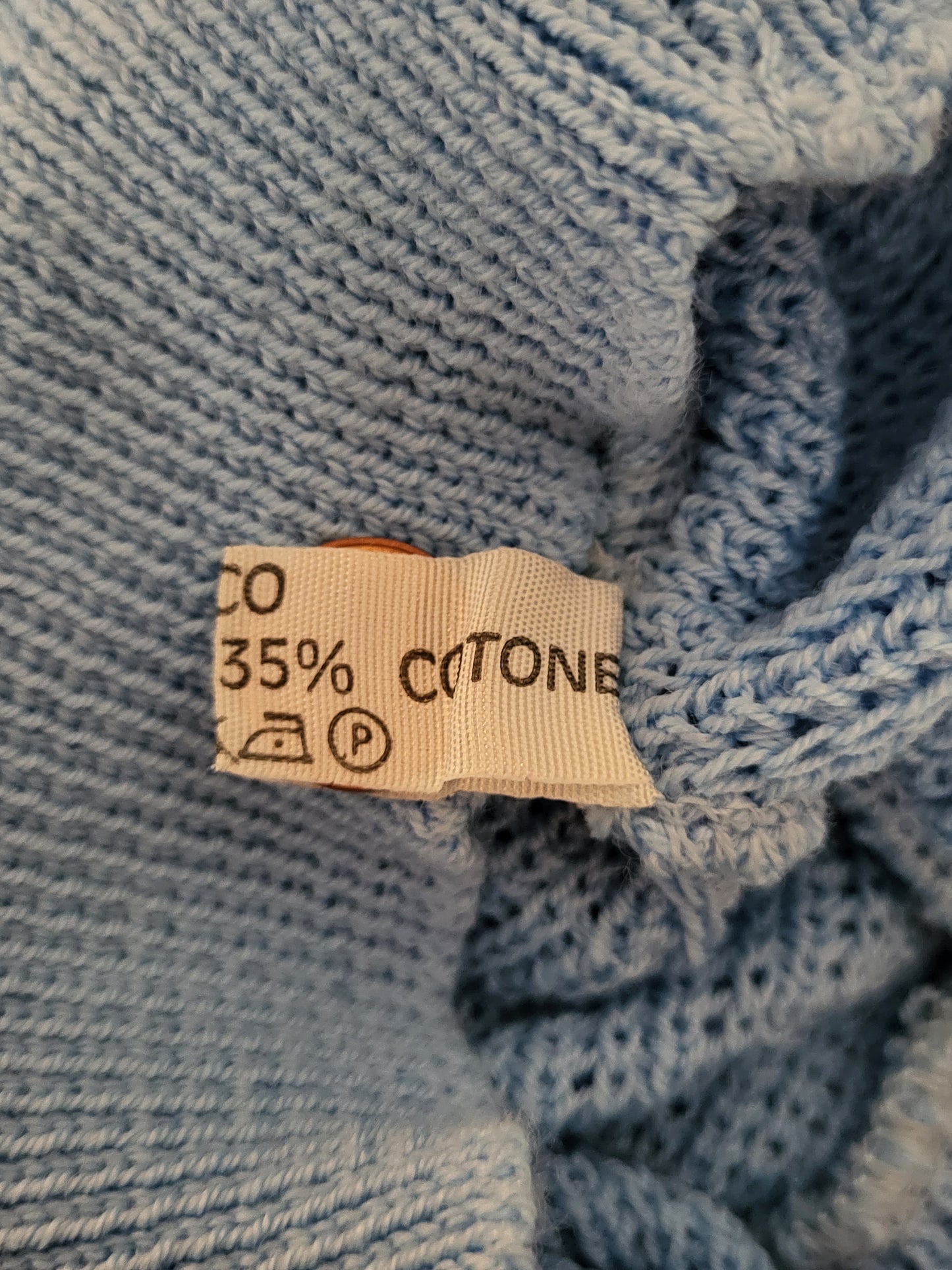 Vintage - Pullover - Colourblock - Vintage Italy - Weiß/Blau - Damen - S/M
