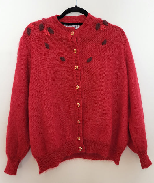 Vintage OSALRI & LORY - Strickjacke - Muster - Vintage Italy - Rot - Damen - L